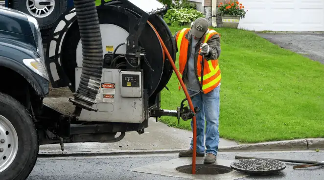 Technician using specialized drainage equipment for sewer line cleaning and foundation protection in Oklahoma City, OK